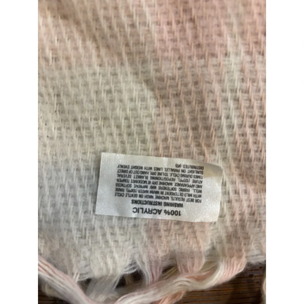 Plaid Blanket‎ 100% Acrylic Fringe Edge 54x56 Baby NEW NOS